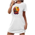 thumbnail image 4 of Womans Dresses Halloween Women's Large Size Short Nightdress With Chest Print Round Neck And Short Sleeves White XXL, 4 of 4
