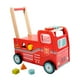 thumbnail image 2 of Carrito de madera para bebé, carrito de compras para sentarse y pararse con ruedas, cochecito de aprendizaje, juguete de empujar y tirar para bebés de, 2 of 9