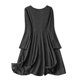 thumbnail image 5 of mfyjkho Vestidos para mujer, Mono de sudadera de manga larga con cuello redondo y bolsillos plisados en la espalda de color liso para mujer, falda larga Vestidos festivos para mujer m, 5 of 6