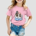 thumbnail image 2 of T-shirt de Loisirs Ample à Col Rond Imprimé Mode pour Filles avec Manches Courtes Rose 150/10 Ans-11 Ans, 2 of 4