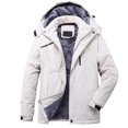 thumbnail image 3 of Juebong Big and Tall Mens Fleece Lined Parka Jacket Winter Coats Warm Hoodie Puffer Coat Water-repellent Zipper Thicken Outerwear White,XXXXXXXL, 3 of 5