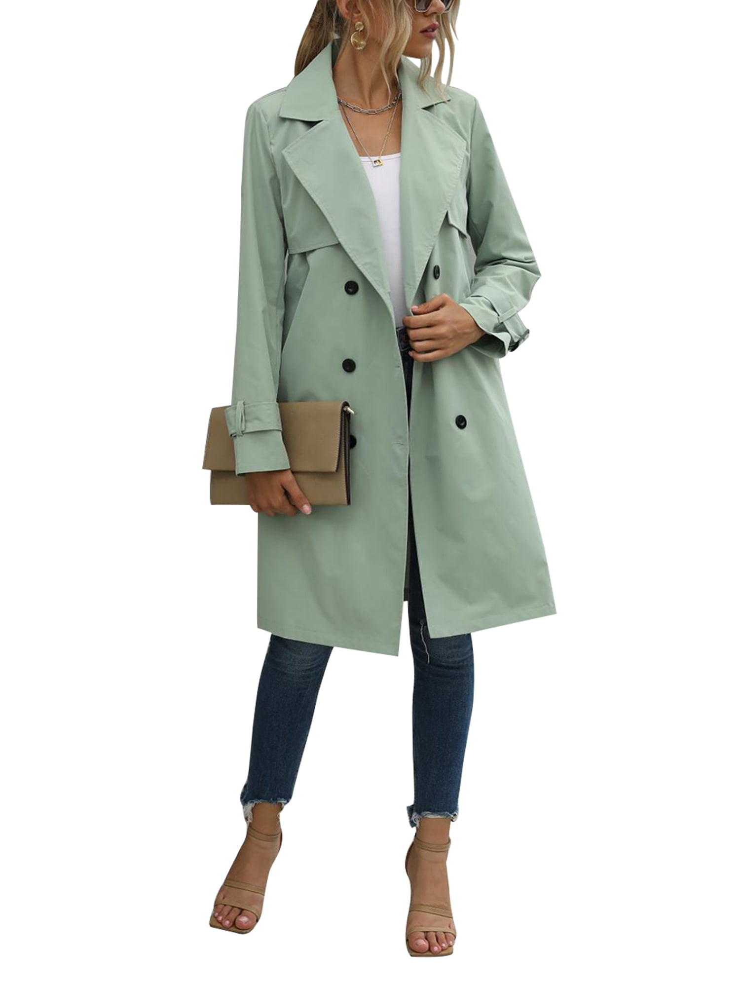 Cortefiel Trench coat WOMEN FASHION Coats Trench coat Waxed discount 75% Green M 