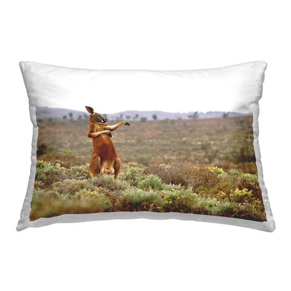 Stupell Industries Funny Kangaroo in Nature Decorative Printed Throw Pillow, 14 x 20