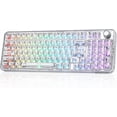 thumbnail image 2 of X98 QMK/VIA Mechanical Gaming Keyboard with Knob,Tri-Mode BT5.0/-C/2.4GHz Hot Swappable Keyboard,Pre-lubed Switches Gasket Mount Backlit for Wins/ (White, ), 2 of 7