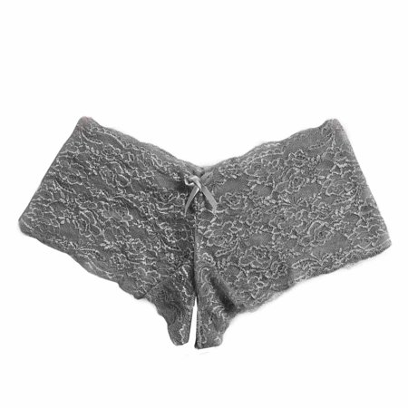 Lolmot Women s Lace Stretch Sexy Thong Bikini Panties Bow Tie Breathable Fashionable Crotchless V-Back Briefs