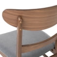 thumbnail image 4 of GDF Studio Farmhouse 5-Piece Dining Set, 48" Round Table with 4 Upholstered Chairs, Solid Wood Frame, Dark Grey+Walnut, 4 of 9