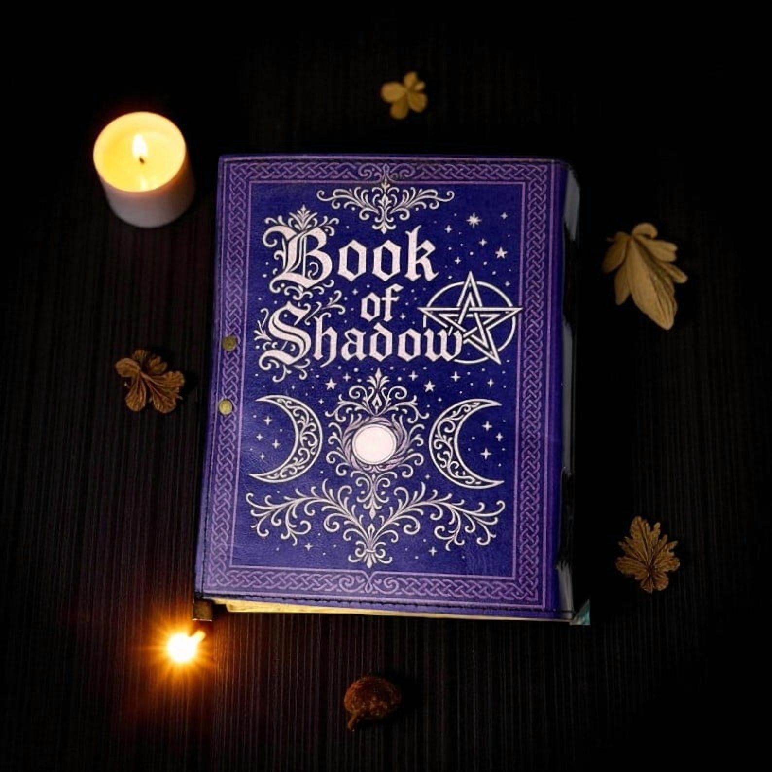 Leather Book of Shadows – Handmade 5x7 Inch Grimoire Journal, 200 Deckle Pages, Wiccan Pagan Spellbook, Gothic Witchcraft Notebook