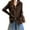 Coffee, variant on Women's Zip Up Sweater Ultra Soft Knitted Ribbed Long Sleeve Polo V Neck Cardigan Slim Fit Fall Open Front Outerwear