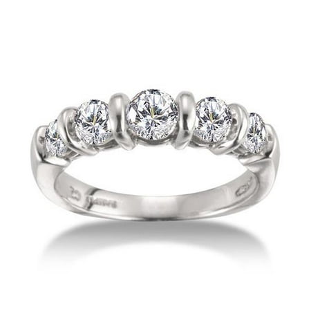 1 Carat 14kt White Gold Band -- Ronde