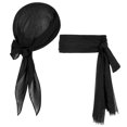 thumbnail image 1 of Halloween costume party cosplay Caribbean female male pirate adult Jack Captain triangular headscarf belt, 1 of 5