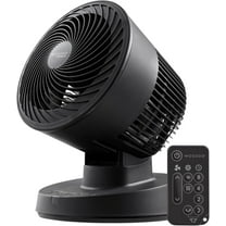 IRIS USA WOOZOO Desk Fan with Remote, Oscillating Turbo Air Circulator, 3 Speeds, 52ft Max Air Distance, Adjustable Tilt, Black