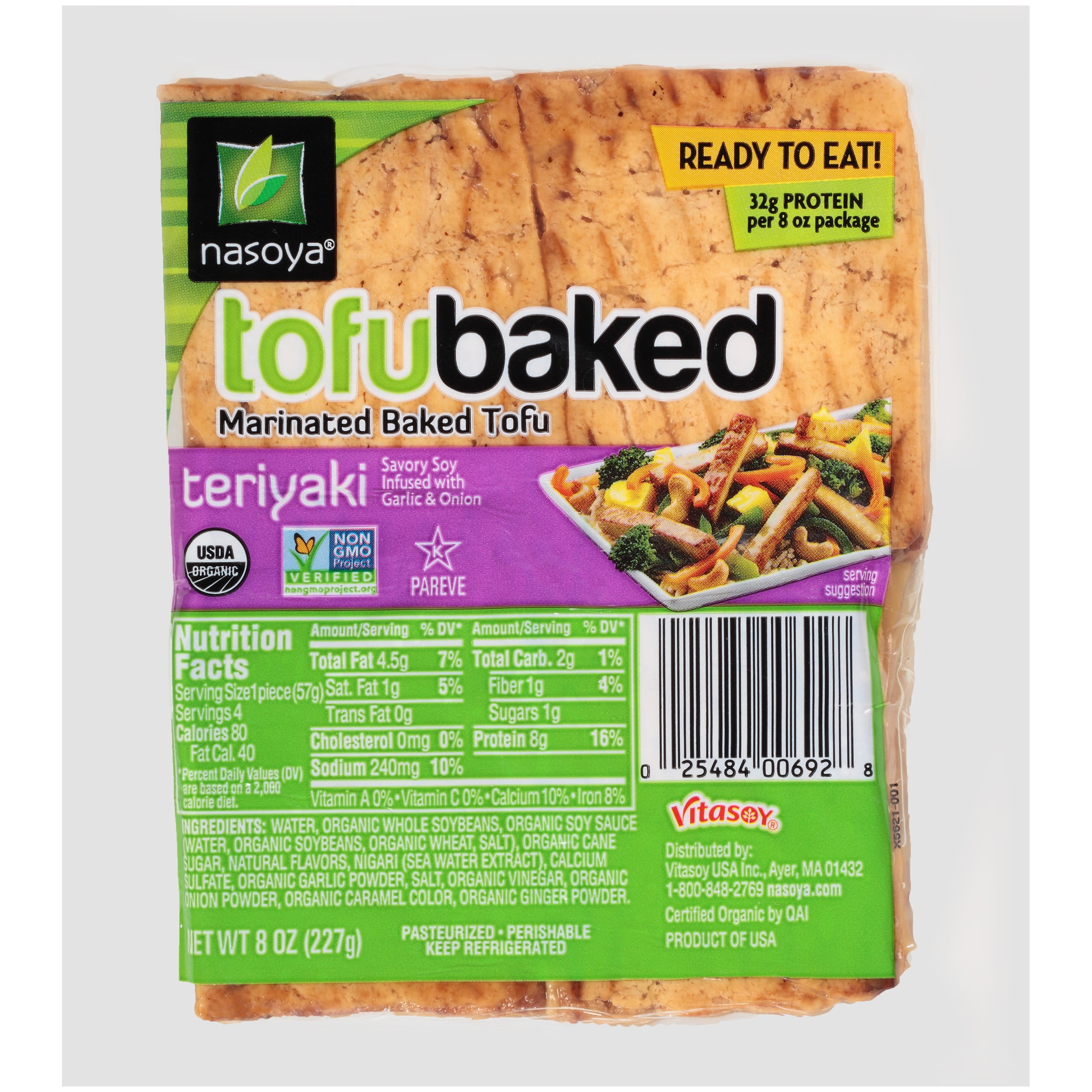 Nasoya Organic Baked Tofu, Teriyaki, 8 oz