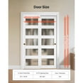 thumbnail image 2 of KFFKFF Sliding Closet Door, 48" (Double 25") x 80", Frosted Glass Bypass Doors with Hardware Kit & Floor Guide, Durable Wood and MDF Panels with Waterproof PVC Coating for Bedrooms and Closets, 2 of 9