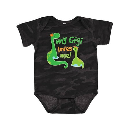 

Inktastic My Gigi Loves Me Grandson Dinosaur Gift Baby Boy Bodysuit