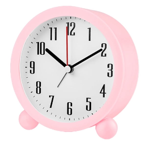 DESIGNICE Precise Quiet Desk Alarm Clock with Night Light,Portable for Bedrooms