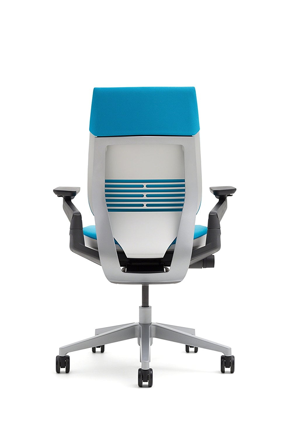 Steelcase Gesture Office Chair Cogent Connect Graphite Fabric High Seat Height Wrapped Back Light On Frame