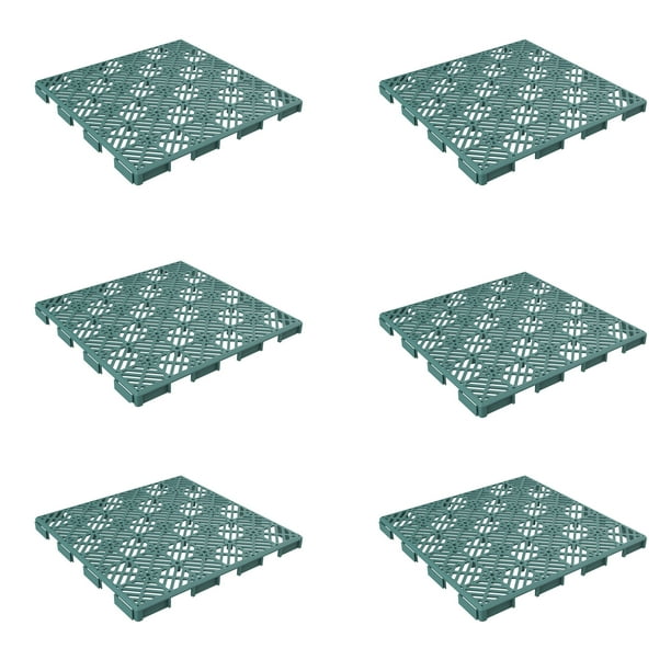 Pure Garden Patio and Deck Tiles, Polypropylene, Diamond Pattern, Set