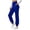 Blue, variant on TEAJOPSUU Womens High Waist Joggers V Shaped Waistband Tummy Control Cuffed Ankle Side Pocket Athletic Pants for Yoga Gym Everyday Running Brown