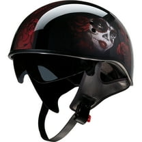 Z1R Vagrant Red Catrina Cruiser Helmet - Gloss Black