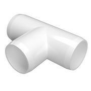 FORMUFIT F114TEE-WH-4 Tee PVC Fitting, Furniture Grade, 1-1/4" Size, White, 4-Pack