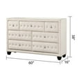 thumbnail image 5 of Pemberly Row Queen 4 Pc Tufted Upholstery Bedroom Set Made with Wood in Cream, 5 of 17