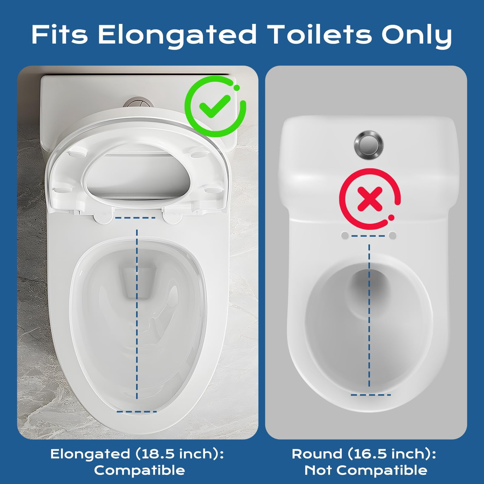Elongated Bidet Toilet Seat - Non-electric  Slow-close Lid Adjustable Water Self-cleaning Dual Nozzles For Frontal & Rear Wash Hygienic Fresh With Brass Inlet (elongated)