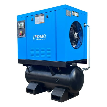 

10 HP 3 Phase Rotary Screw Air Compressor 230V with 40 Gallon Air Tank NPT1