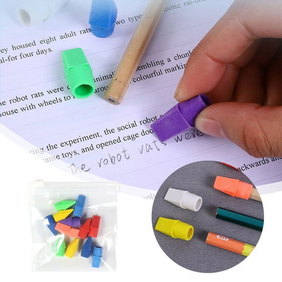 12pcs Pencil Top Erasers, Cap Pencil Eraser Toppers, Studying Supplies for Teachers Classroom Must Haves Pencil Erasers, 7 Colors