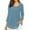 *Light Blue, variant on ClodeEU Women's 3/4 Length Sleeve Blouses，Round Neck Pleated，Sparkle Effect Double Layer Tunic Tops Wine,Womens Plus L