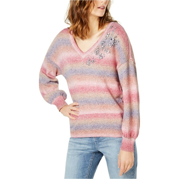 I.N.C Womens Gemstone Pullover Sweater, Pink, X-Large