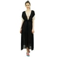 thumbnail image 4 of Bimba Designer Sheer Beach Coverup Dress with Drawstring & Tassel Sleeves Bikini Cover Up Shrug, 4 of 8