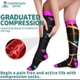 thumbnail image 4 of 3 Pairs Copper Compression Socks for Women & Men Circulation 15-20 mmhg - Better Blood Flow, Swelling, Best Support for Medical, Running, Nursing, 4 of 5