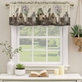 thumbnail image 2 of 2 Pack Valances for Window, Vintage Flowers Short Curtains for Kitchen Bedroom Living Room, Birds Retro Art Elegant Farmhouse Rustic Rod Pocket Small Window Treatment Valance Drapes 42 x 12 Inch, 2 of 8