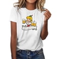 thumbnail image 1 of Cathalem T-Shirts à Manches Courtes pour Femmes Impression T-Shirts Mode Décontractée Manches Courtes, Blanc m, 1 of 4