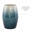 thumbnail image 5 of Maklaine Round Drum Table with Capiz Shell Finish in Light Blue/White, 5 of 13