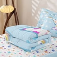 thumbnail image 5 of jejeloiu 3D Cartoon Rainbow Initial Y Zipper Twin Comforter Sets with Fitted Sheet and 2 Pillowcases For Kids,Colorful Loves Pattern Aesthetic Zipper Bedding Set,Colorful Stars Reversible,4-Piece, 5 of 7