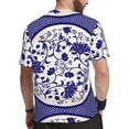 thumbnail image 2 of Rocae Blue And White Porcelain Pattern for Men's Mesh Quick-Dry Short Sleeve Workout T-Shirt,Mens Crew Neck Tee Lightweight Soft Classic T Shirts 6X-Large, 2 of 9