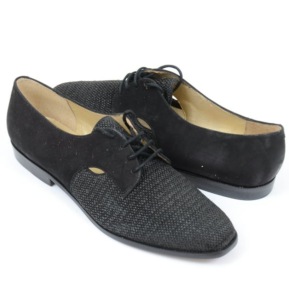 Pappagallo Odette Y2K Brazil Women's Sz 11 Black Leather Lace-up Loafer