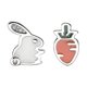 thumbnail image 1 of 1 Pair Asymmetric Earrings Unique Rabbit Carrot Stud Earrings Delicate Easter Earbobs Jewelry Dangler Decor for Lady Girl------Product code 83634, 1 of 3