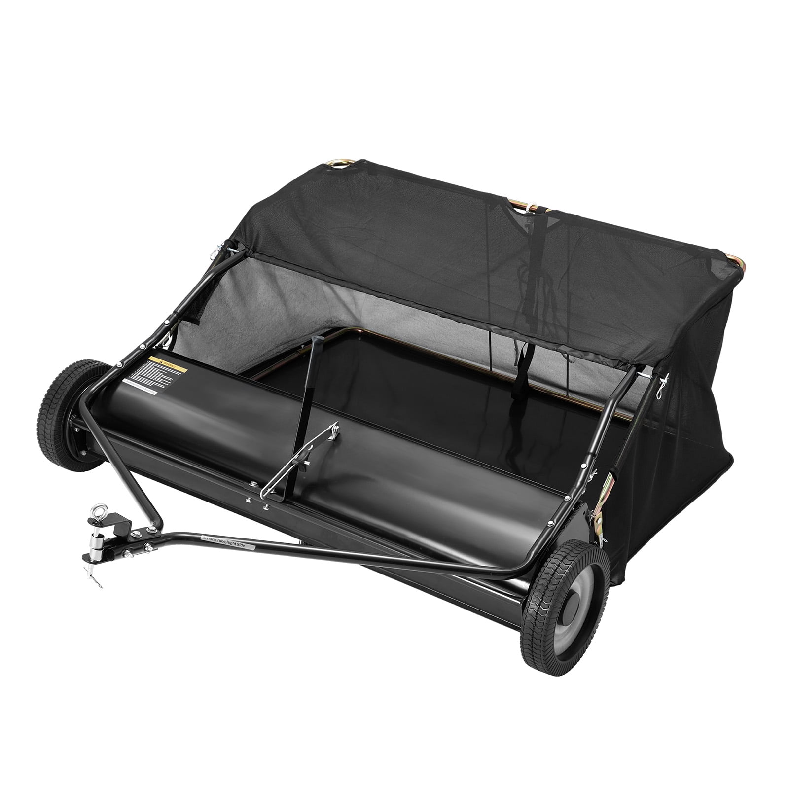 JFHID 48-Inch Tow-Behind Lawn Sweeper with16 Cu.Ft Large Hopper Pull Behind Grass & Leaf Collector for Yard