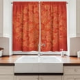 thumbnail image 2 of Ambesonne Mandala Kitchen Curtains, Vibrant Colored Doodle Art, 55"x39", Scarlet Orange, 2 of 3
