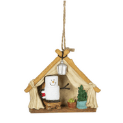Ganz S'mores Resin Holiday Ornament, Glamping Snowman