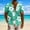 Green, variant on Mens Summer Button Down Shirts Trendy Floral Printed Short Sleeve Hawaiian Shirt Casaul Beach Vacation Tops Hawaiian Tropical Shirt Purple M