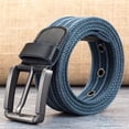 thumbnail image 4 of Canvas Belts Men's Fashion Casual Luxury Designer Jeans Accessories Polyester Woven Nylon Youth Stripe Pin Buckle Belts, 4 of 6