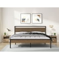 thumbnail image 3 of Ceres Metal Bed, Black with Walnut Wood Headboard&Footboard, Queen,83.1*61.6*40.1 in, 3 of 10