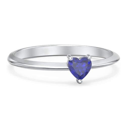 Heart Birthstone Ring - Blue Sapphire (September)