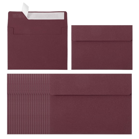 Uxcell 60 Pack A2 Envelopes Self Seal Wine Red Invitation Envelopes for Postcard Wedding Cards