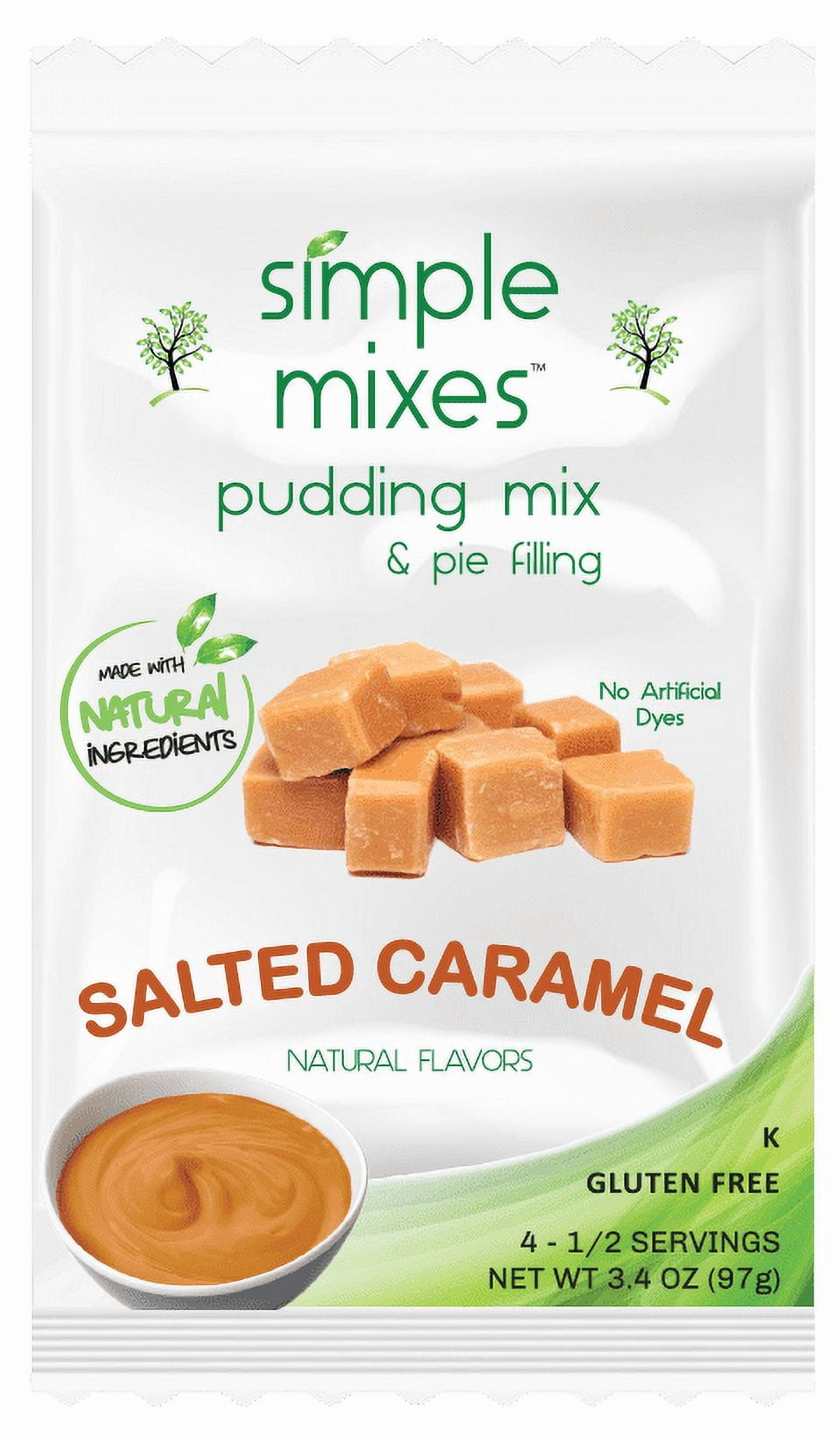 (6 pack) Simple Mixes Natural Salted Caramel Instant Pudding Mix & Pie Filling ,  3.4oz Pouch, 4 servings