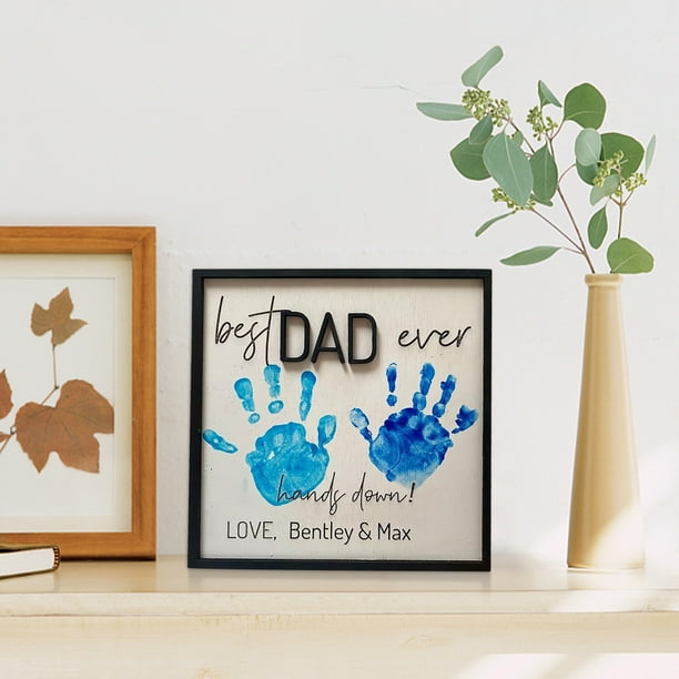 Personalized Best Dad/Daddy Ever Hands Down Sign Gift, Fathers Day