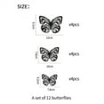 thumbnail image 4 of XMMSWDLA Wall Decorations 12pcs 3d Metal Texture Hollow Butterfly Wall Stickerblack Floral Wallpaper, 4 of 6